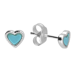 Turquoise Heart Studs