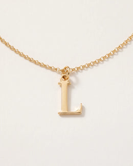 L Necklace | Initial & Letter L Pendant, Gold & Silver