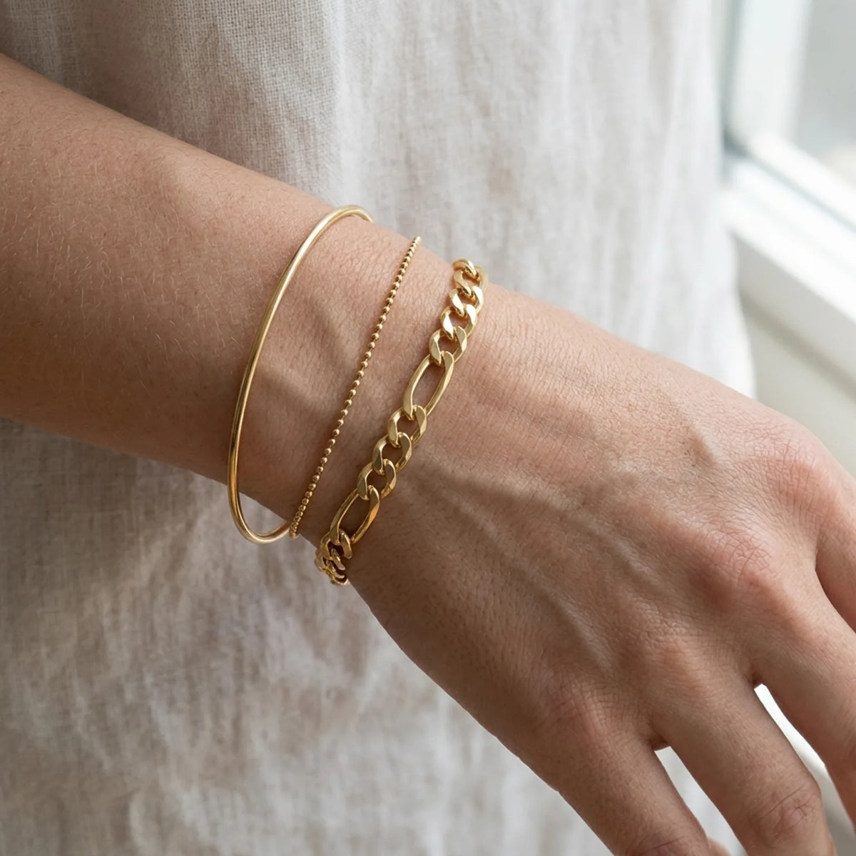 Bracelet à maillons ronds et ovales