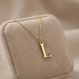 Collier initial pour enfant - Collier initial pour enfant en or et argent