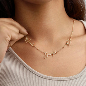 Gepersonaliseerde ketting met drie namen | Goud, zilver en verguld