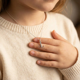 Collier initial pour enfant - Collier initial pour enfant en or et argent