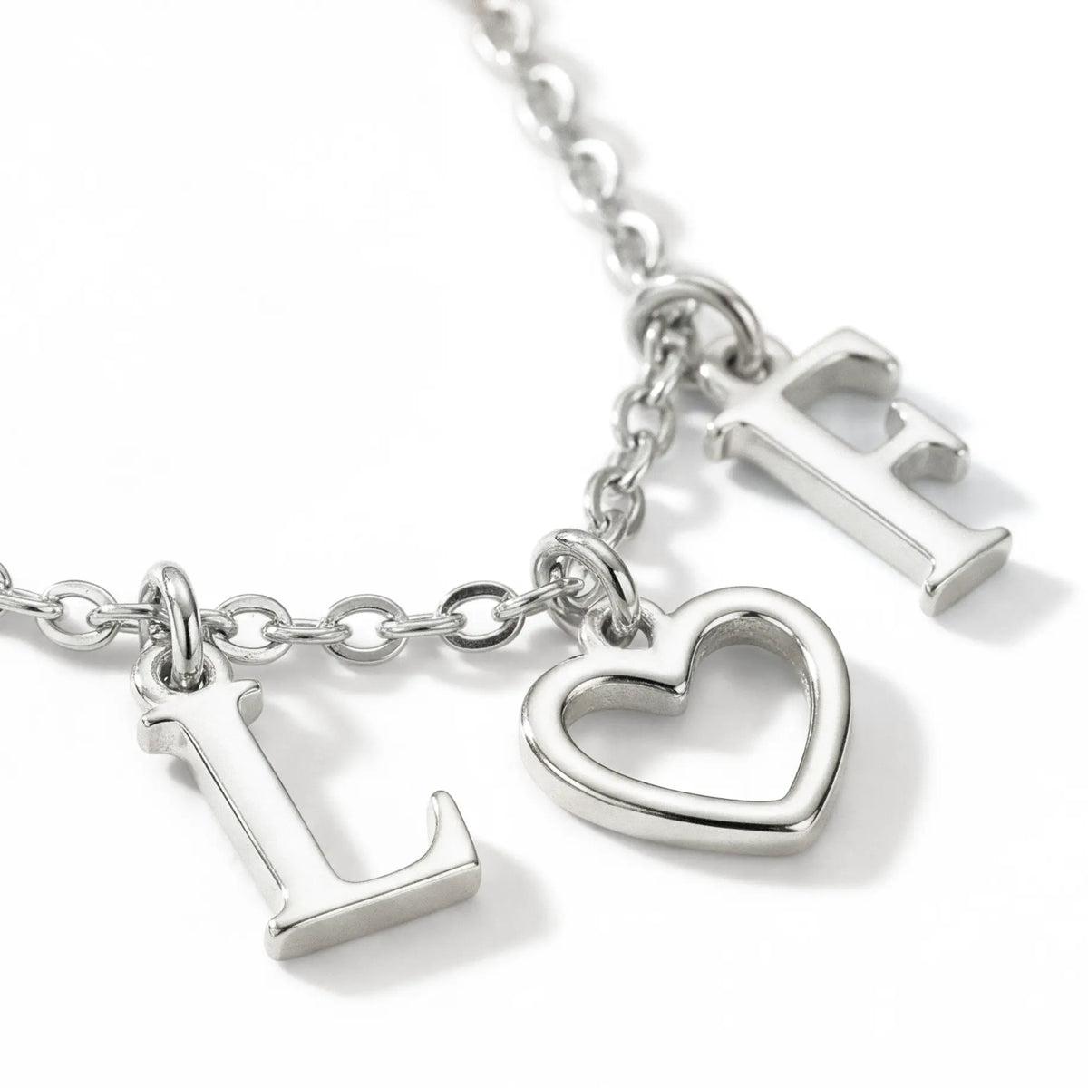 Collier avec initiale en forme de cœur - Idéal pour les couples et la Saint-Valentin, en or et argent