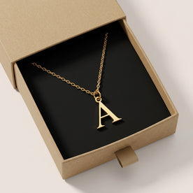 Ketting met letter A | Hanger met initiaal en letter A, goud en zilver