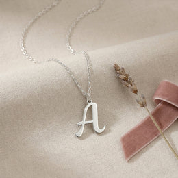 Ketting met letter A | Hanger met initiaal en letter A, goud en zilver