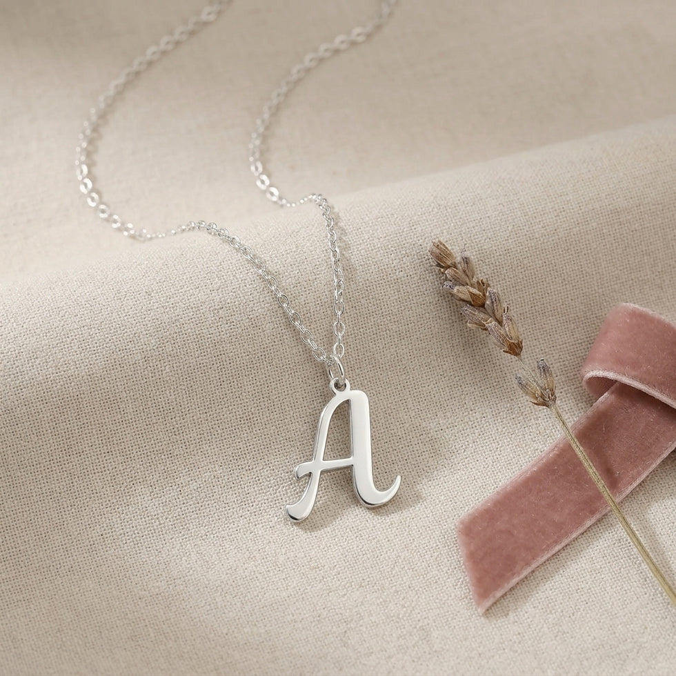 Ketting met letter A | Hanger met initiaal en letter A, goud en zilver