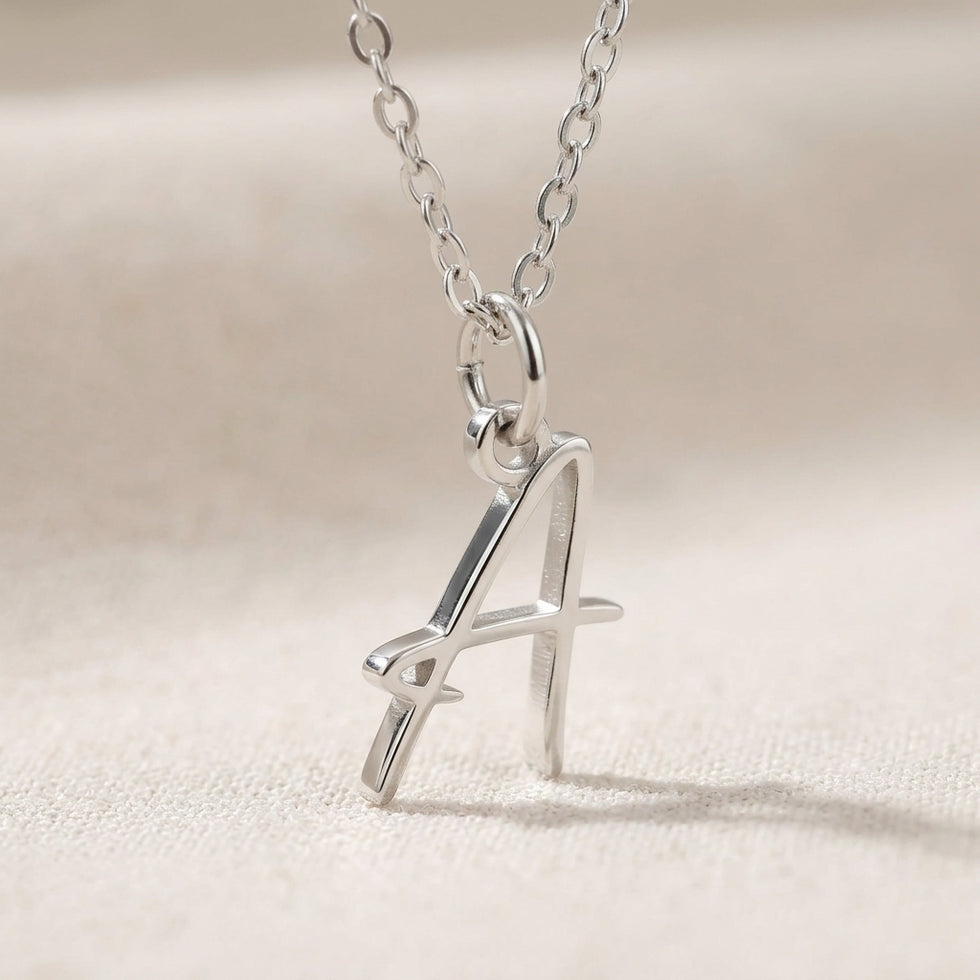 Ketting met letter A | Hanger met initiaal en letter A, goud en zilver