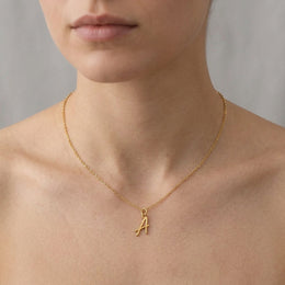 Ketting met letter A | Hanger met initiaal en letter A, goud en zilver