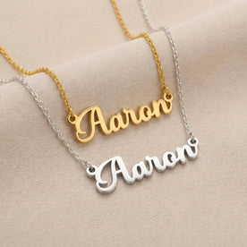 Collier prénom Aaron | Or 18 carats, argent et vermeil | Prêt à être expédié