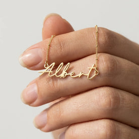 Collier prénom Albert | Or 18 carats, argent et vermeil | Prêt à être expédié