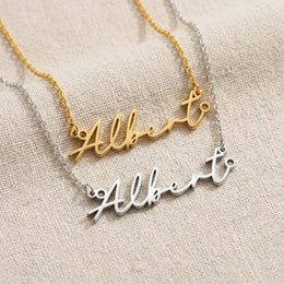 Collier prénom Albert | Or 18 carats, argent et vermeil | Prêt à être expédié