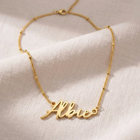 Namenskette „Albie“ | 18 Karat Gold, Silber & Vermeil | Sofort versandfertig