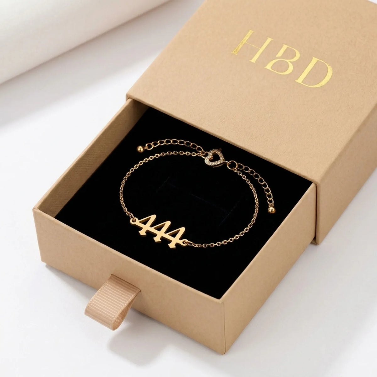 Pulseira personalizada com número angelical – Joias personalizadas – Até 4 dígitos