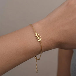 Pulseira personalizada com número angelical – Joias personalizadas – Até 4 dígitos