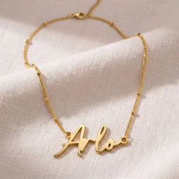 Arlo Namenskette | 18 Karat Gold, Silber & Vermeil | Sofort versandfertig