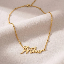 Collier prénom Arthur | Or 18 carats, argent et vermeil | Prêt à être expédié
