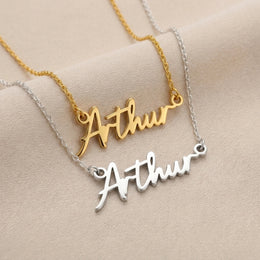 Collier prénom Arthur | Or 18 carats, argent et vermeil | Prêt à être expédié