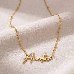 Collar con el nombre de la tía | Oro de 18 quilates, plata y vermeil | Listo para enviar