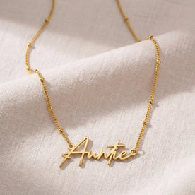 Collar con el nombre de la tía | Oro de 18 quilates, plata y vermeil | Listo para enviar