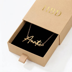 Collar con el nombre de la tía | Oro de 18 quilates, plata y vermeil | Listo para enviar