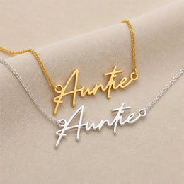 Collar con el nombre de la tía | Oro de 18 quilates, plata y vermeil | Listo para enviar