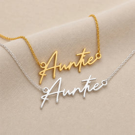Collar con el nombre de la tía | Oro de 18 quilates, plata y vermeil | Listo para enviar