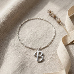 B Bracelet | Initial & Letter B Charm, Gold & Silver
