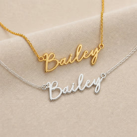 Collier prénom Bailey | Or 18 carats, argent et vermeil | Prêt à être expédié