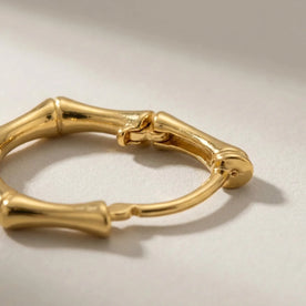 Bamboo Huggie Earring — Hinge & Closure Detail