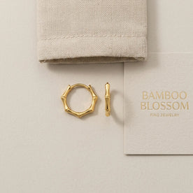 Bamboo Huggie Earring — Packaging Flat Lay