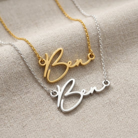 Necklace Ben Name Necklace HBD: Both finishes