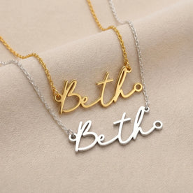 Naamketting Beth | 18-karaats goud, zilver en verguld | Direct leverbaar