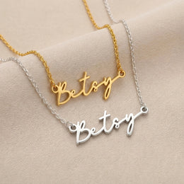 Collier prénom Betsy | Or 18 carats, argent et vermeil | Prêt à être expédié