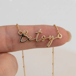 Collier prénom Betsy | Or 18 carats, argent et vermeil | Prêt à être expédié