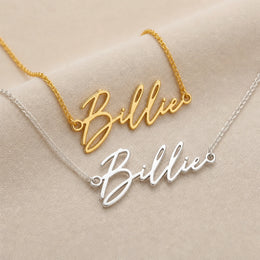 Collier prénom Billie | Or 18 carats, argent et vermeil | Prêt à être expédié