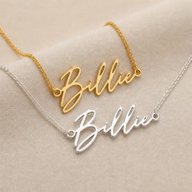 Collier prénom Billie | Or 18 carats, argent et vermeil | Prêt à être expédié