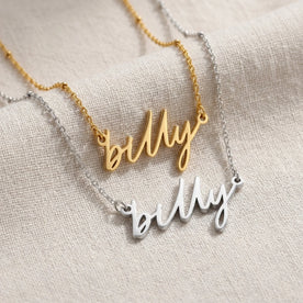 Collier prénom Billy | Or 18 carats, argent et vermeil | Prêt à être expédié