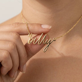 Collier prénom Billy | Or 18 carats, argent et vermeil | Prêt à être expédié