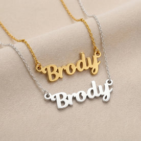 Necklace Brody Name Necklace HBD: Both finishes