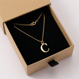 C-ketting | Hanger met initiaal en letter C, goud en zilver