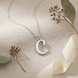 C-ketting | Hanger met initiaal en letter C, goud en zilver