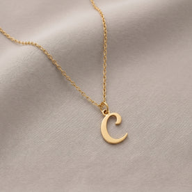 Halskette mit C | Anhänger mit Anfangsbuchstabe C, Gold & Silber