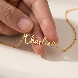 Charlie Namnhalsband | 18 karat guld, silver och vermeil | Klar för leverans