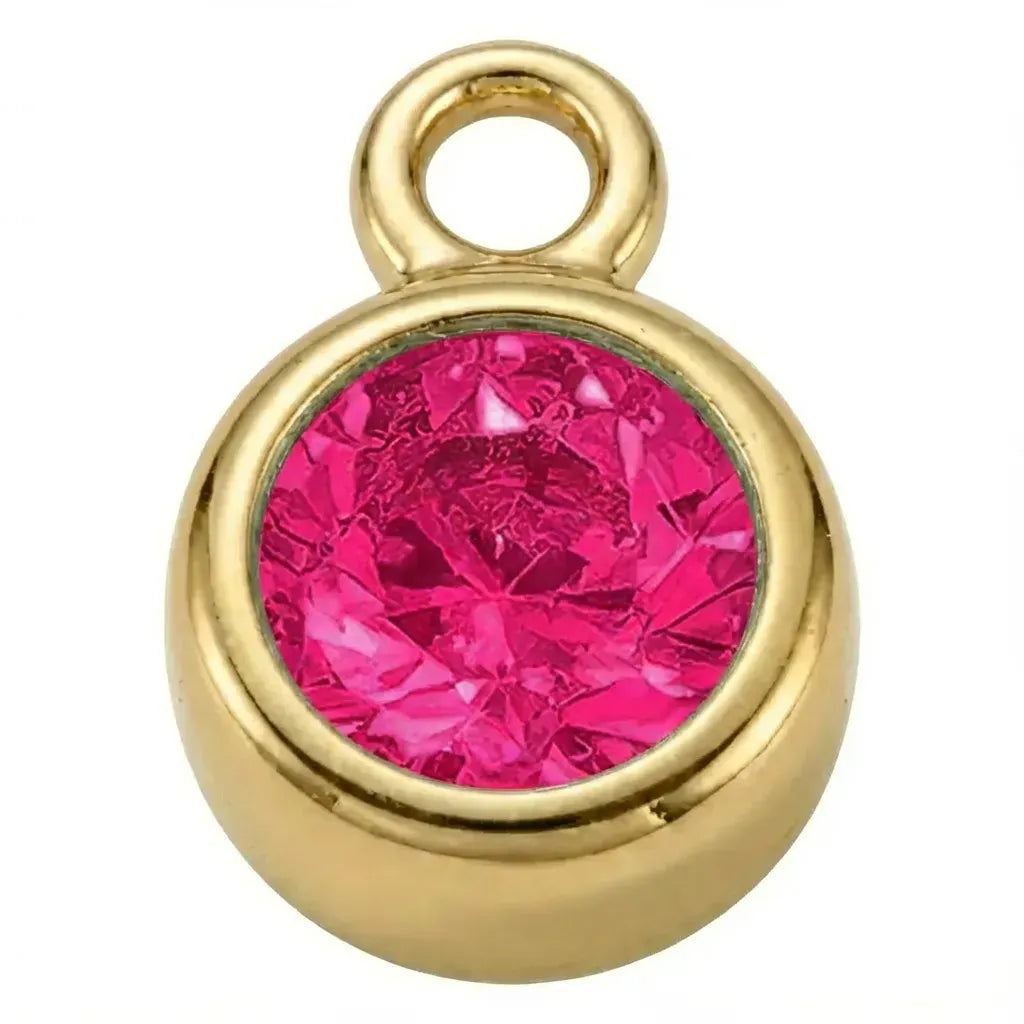 July Ruby - Gold Pendant