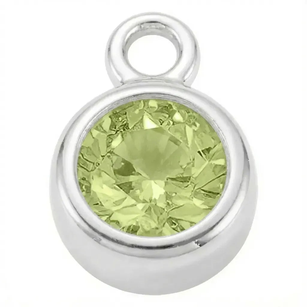 Ciondolo in argento con peridoto di agosto