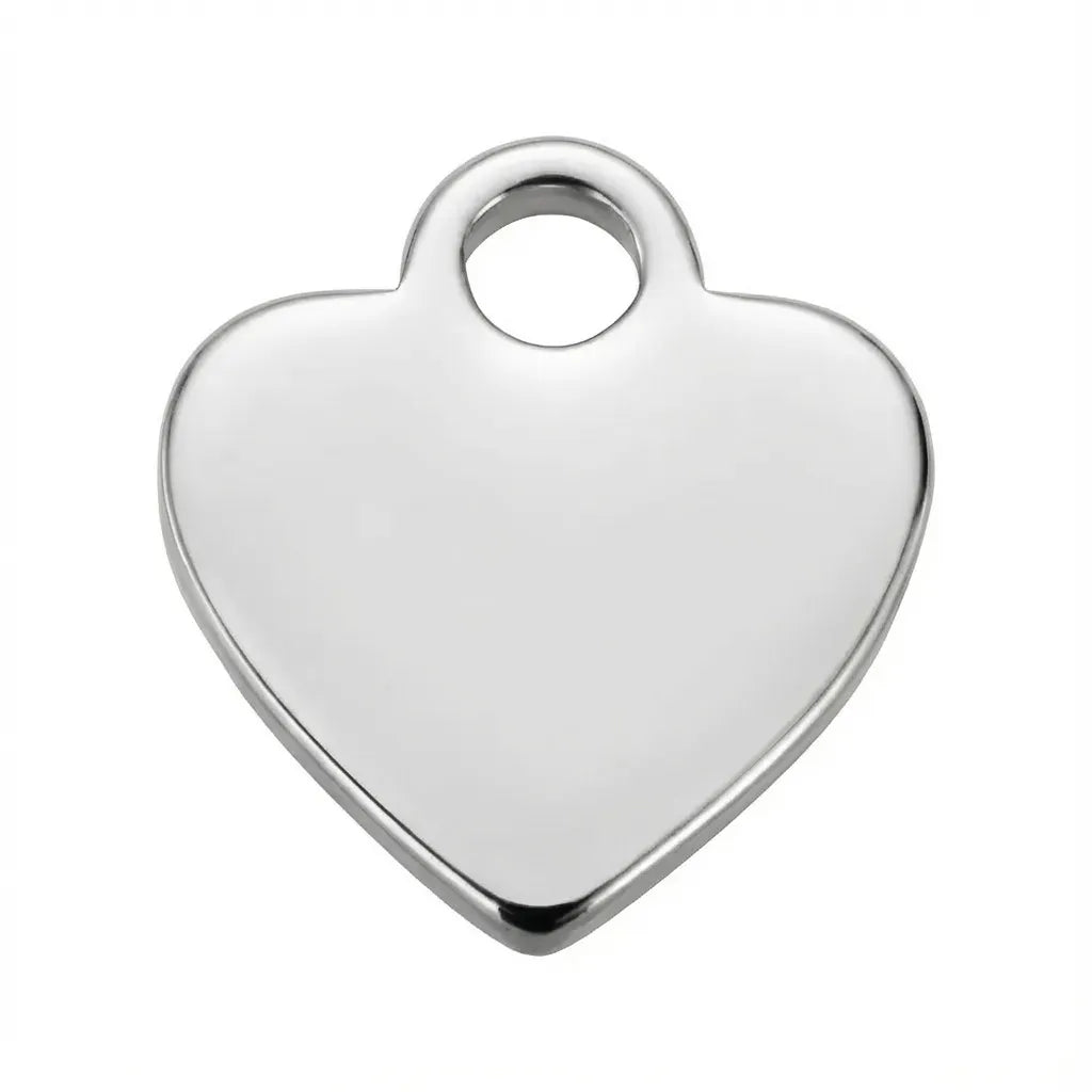 Colgante de corazón liso de plata