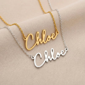 Namenskette „Chloe“ | 18 Karat Gold, Silber & Vermeil | Sofort versandfertig
