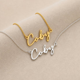 Collier prénom Coby | Or 18 carats, argent et vermeil | Prêt à être expédié