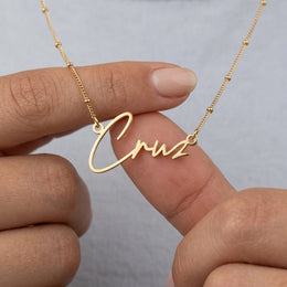 Collier prénom Cruz | Or 18 carats, argent et vermeil | Prêt à être expédié
