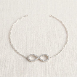 Pulsera Infinity de circonita cúbica con extensor de 17+2 cm